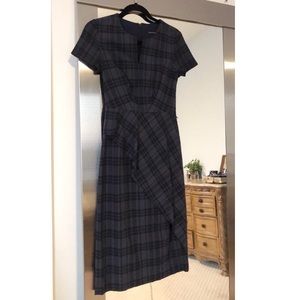 Banana Republic Black midi Plaid Dress size 0
